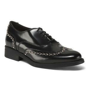 Boemos - Black Leather Silver Embellishment Round Toe Made In Italy Loafer SZ 39